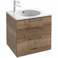 Jacob Delafon EB2520-R9-E52 Мебель для раковины-столешницы, 60 см, меламин, 2 ящика, дуб табак, ручки черный купить  в интернет-магазине Сквирел