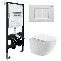 Abber BEQUEM AC1100-AC0105-AC0120MW Комплект: Унитаз, Инсталляция, Кнопка смыва