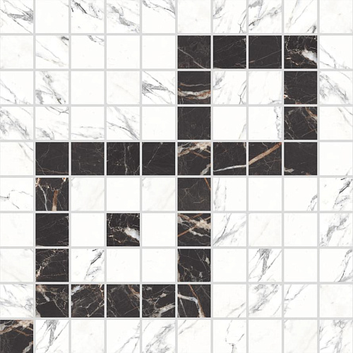 RONDINE Canova J88566_CanovaB&W01Mosaico Глазурованный керамогранит купить в интернет-магазине Сквирел