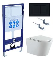 Aquatek SET Вега-012 4 в 1 Комплект: рама Standard INS-0000012 + крепеж KKI-0000002 + кнопка KDI-0000012 + унитаз AQ1905-00 с крышкой-сиденьем Soft-close, белый