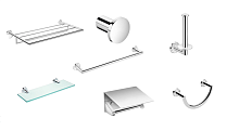Сет 1466_36.40.42.002, Бумагодержатель запасного рулона + 33.30.11.002, Крючок + 36.40.05.002, Бумагодержатель с крышкой + 36.20.55.002, Полотенцедержатель кольцо + 36.50.40.002, Полка + 36.51.10.002, Полка для полотенец + 36.10.50.002, Полотенцедержатель