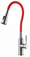 Lemark LM5082S-Red Expert Смеситель для кухни, с гибким изливом, хром/красный