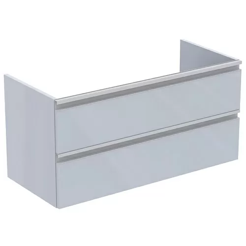 Ideal Standard T0052PH Tesi Тумба для раковины 100х44 см, подвесная, с 2-мя ящиками, Gloss Light Grey (светло-серый глянцевый/ручка - светло-серый матовый)