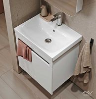 Сет 2091 ALV1035000_Alavann Cosmetic Тумба под  раковину 60 белая + S-UM-MOD60/1_Cersanit MODUO 60 Раковина-столешница