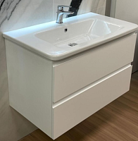 Сет №2Мск_KS7557-80-021, Тумба под раковину + 12080-KL, Раковина, белый