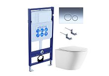 Aquatek Либерти SET AQUATEK ЛИБЕРТИ-018 4в1 Комплект: Унитаз, Инсталляция, Кнопка смыва