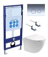 Aquatek ЕВРОПА SET AQUATEK ЕВРОПА-018 4в1 Комплект: Унитаз, Инсталляция, Кнопка смыва
