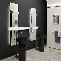 Antonio Lupi LUCENTE54 LUCENTE Светильник 540х45х90 мм, со светодиодной прямой и непрямой подсветкой, крашенный черный алюминий, накладка из зеркального стекла купить  в интернет-магазине Сквирел