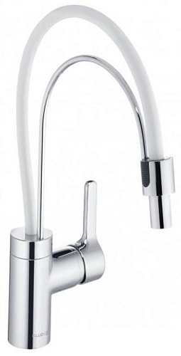 Kludi 428590578 Bingo Star Смеситель для кухни, выдвижной излив, белый/хром
