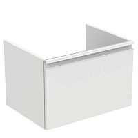 Ideal Standard T0046OV Tesi Тумба для раковины 60х44 см, подвесная, с ящиком, Gloss White (белый глянцевый/ручка - белый матовый) купить  в интернет-магазине Сквирел