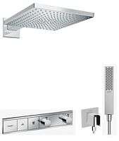 Сет №1516 26238000, Верхний душ+ 15380000, Термостат + 15310180, Термостат встр., с вентилем, внутряняя часть + 24320000, Ручной душ+ 28272000, Шланг для душа+ 26889000, Шланговое подсоединение