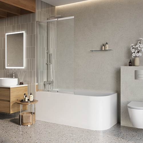 BelBagno LUCE LUCE-VF-11-100/145-C-Cr Шторка на ванну