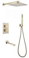 Душевая система ABBER Daheim AF8250G скрытого монтажа с изливом, термостат, золото матовое