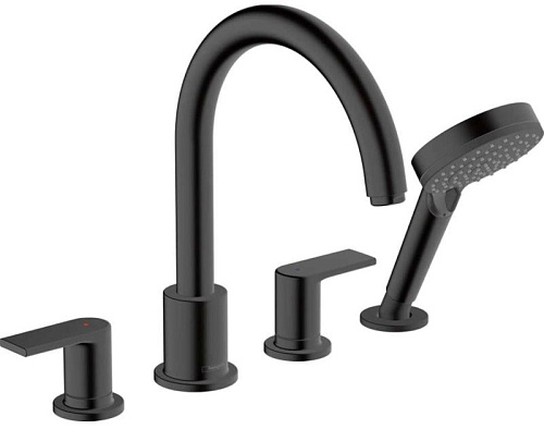 Hansgrohe 71459670 Vernis Shape Смеситель на край ванны, на 4 отверстия, матовый черный