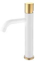Boheme 122-WG.2 Stick Смеситель для умывальника, высокий, белый/золото