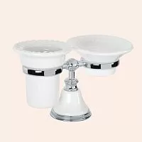 TW Harmony TWHA141bi/cr 141, настольный держатель с мыльницей и стаканом, керамика (бел), цвет: белый/хром, купить  в интернет-магазине Сквирел