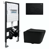 Abber Rechteck AC1201MB-AC0105-AC0121MB Комплект: Унитаз, Инсталляция, Кнопка смыва