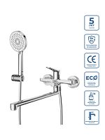 BelBagno Unique UNIQUE-VASM-L-CRM Смеситель для ванны/душа