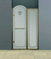 Cezares RETRO-B-11-120-PP-G-L Душевая дверь в нишу, профиль золото
