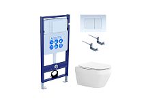 Aquatek SET Лея-009 4 в 1 Комплект: рама Standard INS-0000012 + крепеж KKI-0000002 + кнопка KDI-0000009 + унитаз AQ1199-00 с крышкой-сиденьем Soft-close, белый Aquatek SET Лея-009 4 в 1 Комплект: рама Standard INS-0000012 + крепеж KKI-0000002 + кнопка KDI-0000009 + унитаз AQ1199-00 с крышкой-сиденьем Soft-close, белый