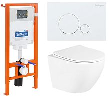 BelBagno Uno BB3105CHR/SC/BB002-80/BB014-SR-BIANCO Инсталляция с подвесным унитазом