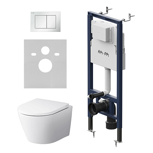 AM.PM X-Joy IS130201.851900 Комплект: Унитаз, Инсталляция, Кнопка смыва