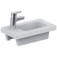 Ideal Standard E136201 Connect Space Раковина накладная 45х25 см, гостевая, левая версия, Euro White (евробелый)