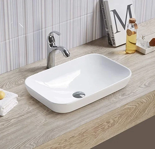 Velvex E408D Раковина встраиваемая сверху 52х34 см, белая снято с производства