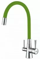 Lemark LM3075C-Green Comfort Смеситель для кухни, с гибким изливом, хром/зеленый