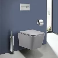 Vincea VT1-12MG Q-Line Унитаз подвесной, безободковый, 36х52 см, ультратонкое сиденье Soft-close, серый матовый