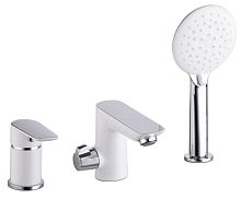 IDDIS, CLOSB30i07 Cloud Смеситель на борт ванны, с керамическим дивертором, белый глянцевый/хром