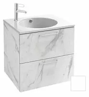 Jacob Delafon EB2520-R9-NR4 Мебель для раковины-столешницы, 60 см, 2 ящика, меламин, белый мрамор, ручки черный купить  в интернет-магазине Сквирел