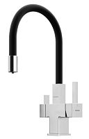 Sancos SC4005CH Arno Смеситель для кухни с возможностью подключения фильтра для воды, хром/черный