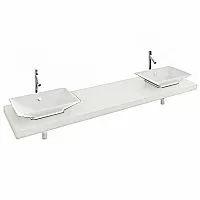 Jacob Delafon EB55-1600-N18 столешница PARALLEL 1600 мм c 2 отв. для умывальников /160х52х6/ (бел) купить  в интернет-магазине Сквирел
