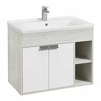Акватон 1A237401FAX10 Флай Тумба под раковину, 80х43 см, белый/дуб крафт,хром глянец купить  в интернет-магазине Сквирел