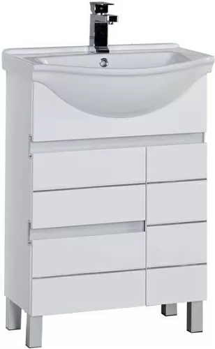 Aquanet 00212754 Доминика Тумба с раковиной, 61х46 см, белая купить  в интернет-магазине Сквирел