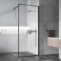 Vincea VSW-1HP100FLB Walk-In HP Art Душевая перегородка 100х200 см, профиль черный матовый/стекло рифленое