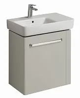 Geberit Renova Compact 862066000 Шкафчик под раковину, 590х604х222 мм, с держателем для полотенец справа, корпус светло-серый матовый, фасад светло-серый глянец купить  в интернет-магазине Сквирел