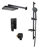 Aquatek AQ1074MB Вега Комплект для ванной Set 4 в 1 (AQ1046MB + AQ2081MB + AQ2454MB + AQ2011MB), черный матовый