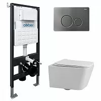 Abber Rechteck AC1201-AC0105-AC0121NG Комплект: Унитаз, Инсталляция, Кнопка смыва