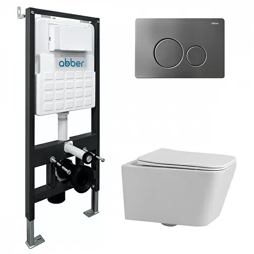 Abber Rechteck AC1201-AC0105-AC0121NG Комплект: Унитаз, Инсталляция, Кнопка смыва