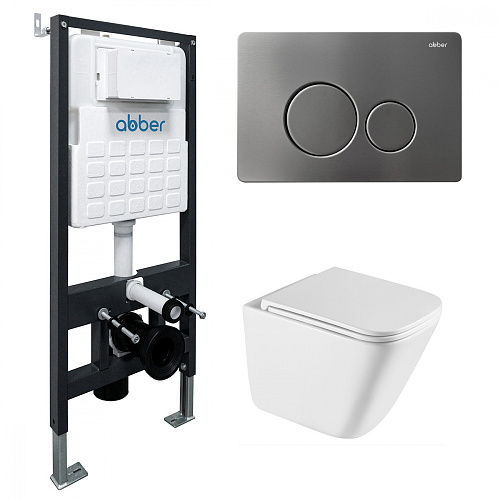 Abber Rechteck AC1219TC-AC0105-AC0121NG Инсталляция с подвесным унитазом Abber Rechteck AC1219TC-AC0105-AC0121NG Инсталляция с подвесным унитазом