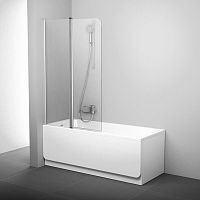 Ravak 7QLA0100Z1 VS2-100 L Шторка для ванны складная Chrome, белый + транспарент
