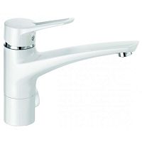 Kludi 399069262 MX Смеситель для кухни однорычажный DN10, с дополнительным краном для подключения стир./посуд. машины, белый/хром
