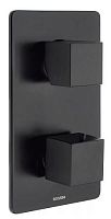 Bossini Z00061.073 Cube Термостат для душа, встраиваемый, внешняя часть, с девиаторм 1/2/3/4/5, черный матовый