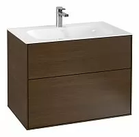Villeroy & Boch F01000GN Finion Тумба под раковину 80х50 см, шпон ореха (Walnut Veneer) купить  в интернет-магазине Сквирел