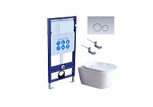 Aquatek Поларис SET AQUATEK ПОЛАРИС-01-019 4в1 Комплект: Унитаз, Инсталляция, Кнопка смыва