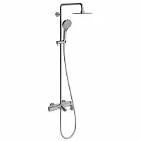 Villeroy & Boch TVS1082000561 Embrace Plus Душевая стойка для ванны и душа, верхний душ 300 мм, ручной душ 3 режима, хромированный