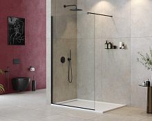 Cezares LIBERTA-L-1-125-120-C-NERO Liberta Душевая перегородка 125 см, профиль черный