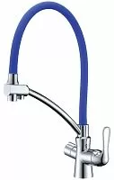 Lemark LM3070C-Blue Comfort Смеситель для кухни, с подключением к фильтру с питьевой водой, хром/синий